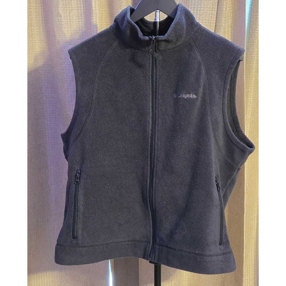 Columbia Benton Springs Fleece Vest Women's Size XL Black Zip Up Zip Pockets